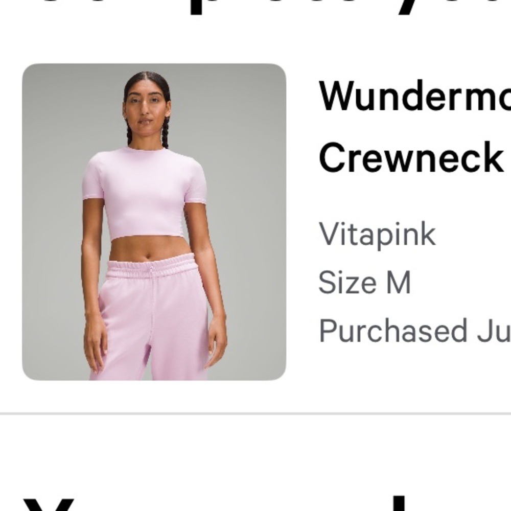 Lululemon Wundermost cropped tshirt